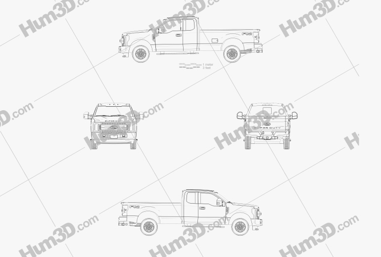 Ford F-250 Super Duty Super Cab XLT 2018 Blueprint