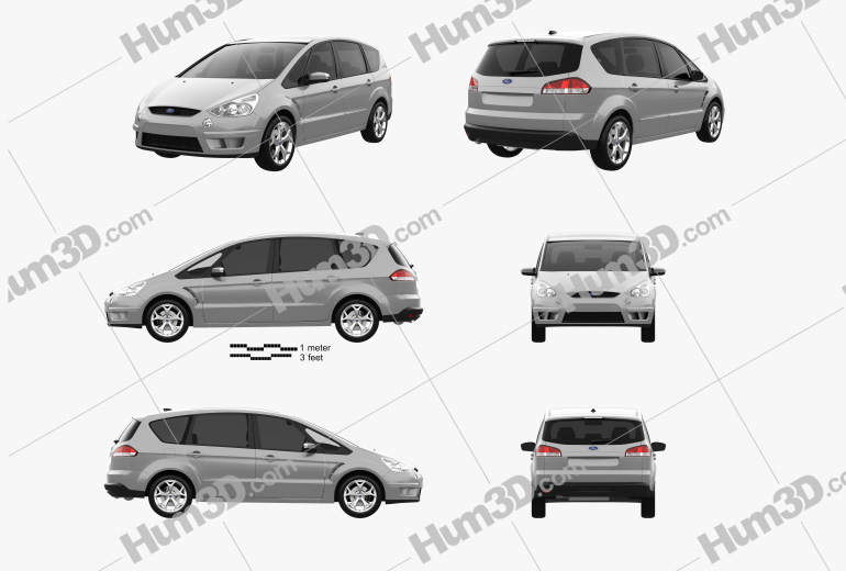 Ford S-Max 2010 Blueprint Template