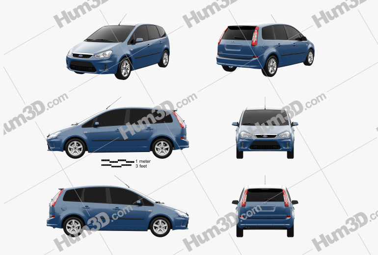 Ford C-Max 2010 Blueprint Template
