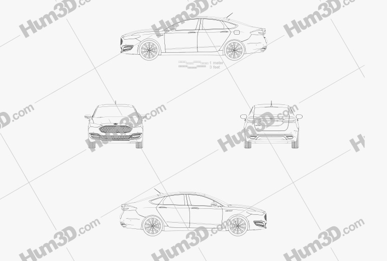 Ford Mondeo (Fusion) Vignale 2018 Креслення