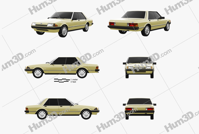Ford Falcon 1982 Blueprint Template