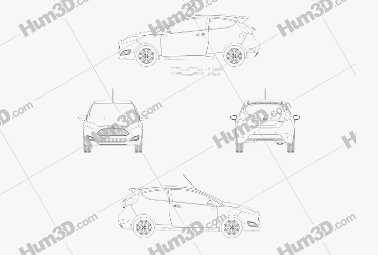 Ford Fiesta Zetec S Black Edition 2017 Blueprint