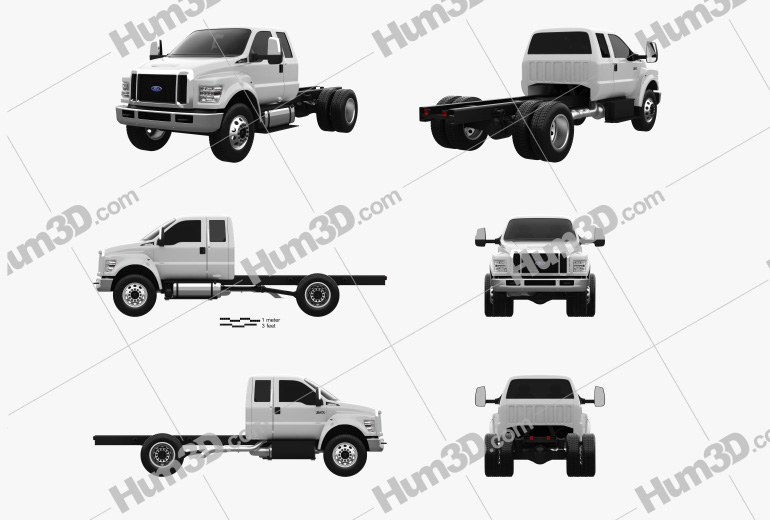 Ford F-650 / F-750 Super Cab Chassis 2019 Blueprint Template