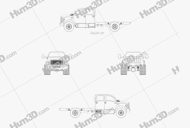 Ford F-650 / F-750 Crew Cab Chassis 2019 Blueprint