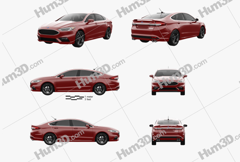 Ford Fusion (Mondeo) Sport 2018 Blueprint Template