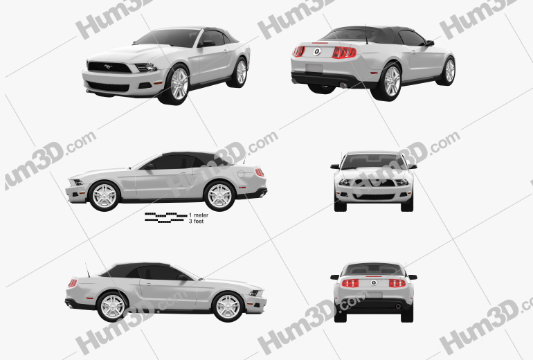 Ford Mustang V6 convertible 2013 Blueprint Template