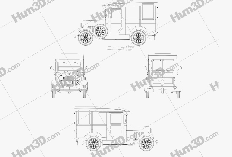 Ford Model A Delivery Truck 1931 蓝图
