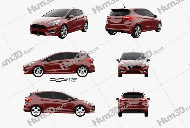 Ford Fiesta ST-Line 2017 Blueprint Template