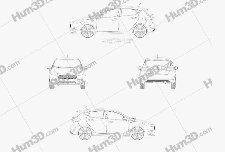 Ford Fiesta ST-Line 2017 Blueprint