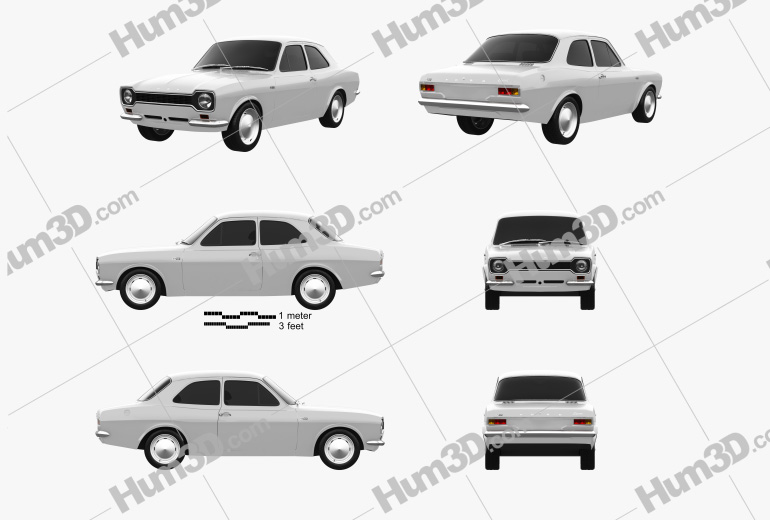 Ford Escort RS1600 1970 Blueprint Template