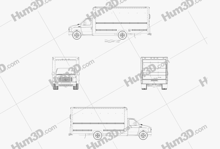 Ford E-350 箱型トラック 2020 ブループリント