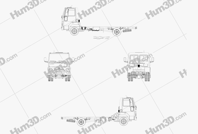 Ford Cargo (816) Chasis de Camión 2016 Blueprint