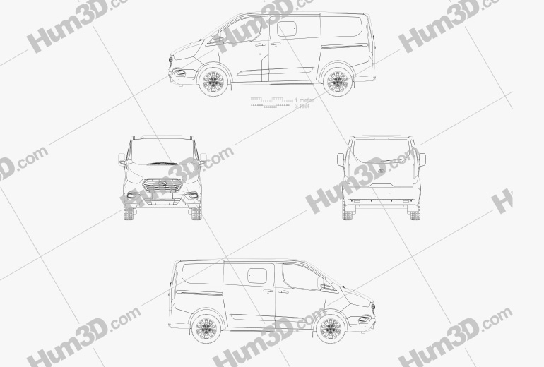Ford Tourneo Custom L1 2017 Blueprint