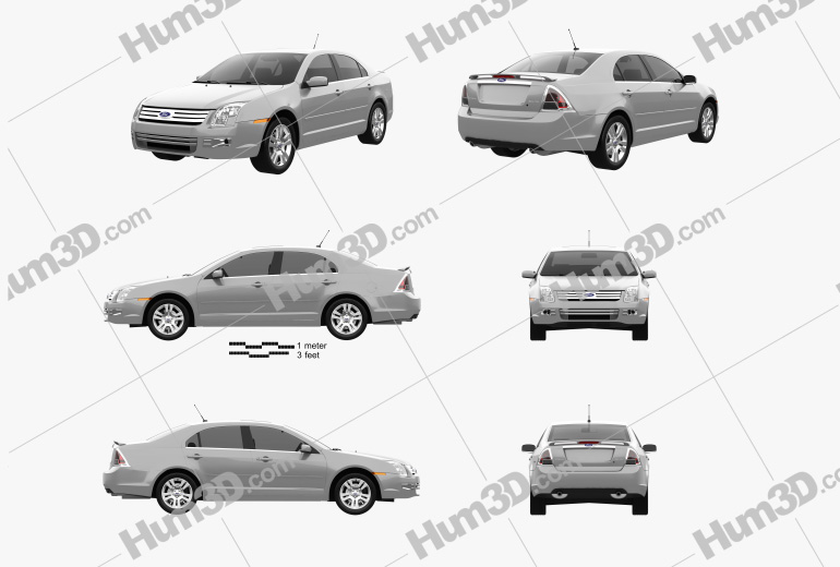 Ford Fusion SEL 2012 Blueprint Template