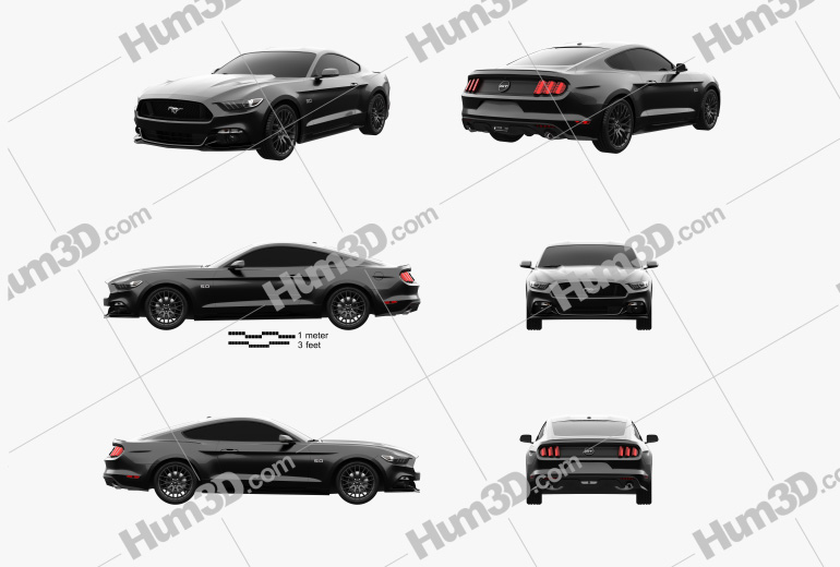 Ford Mustang GT EU-spec fastback 2020 Blueprint Template