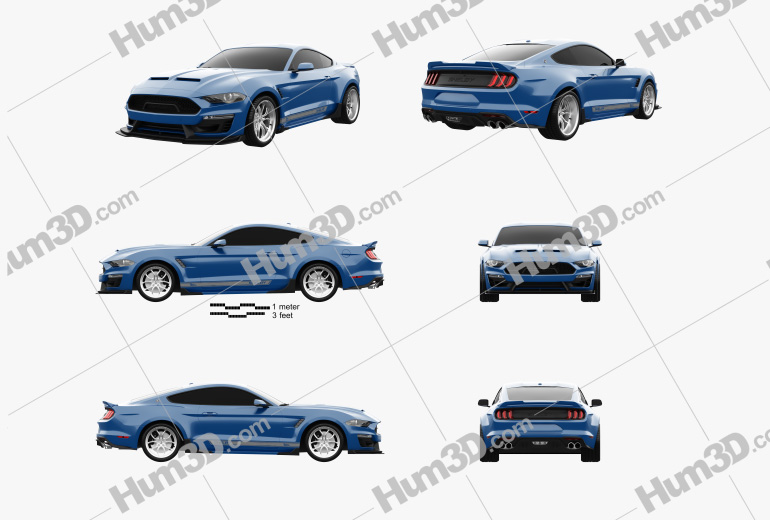Ford Mustang Shelby Super Snake coupe 2020 Blueprint Template