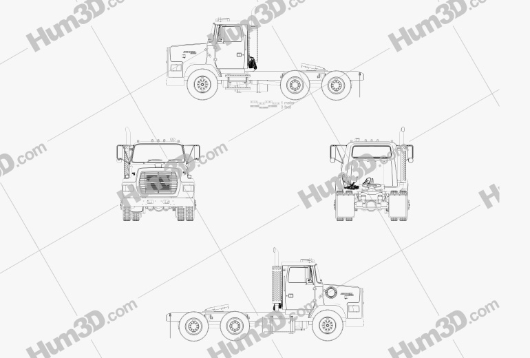 Ford Aeromax L9000 Camion Tracteur 1995 Plan