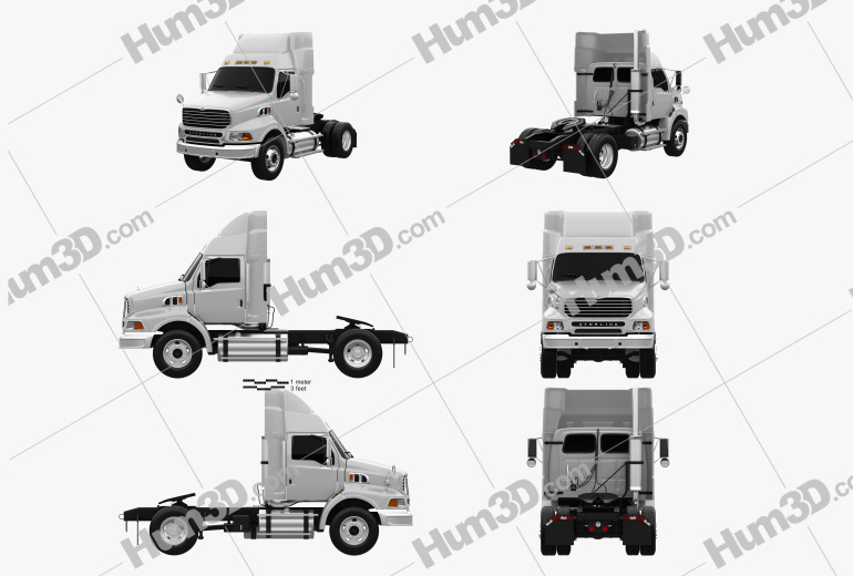 Ford Sterling A9500 Tractor Truck 2006 Blueprint Template