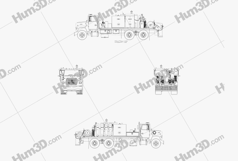 Ford L8000 Fuel and Lube Truck 1996 Blueprint