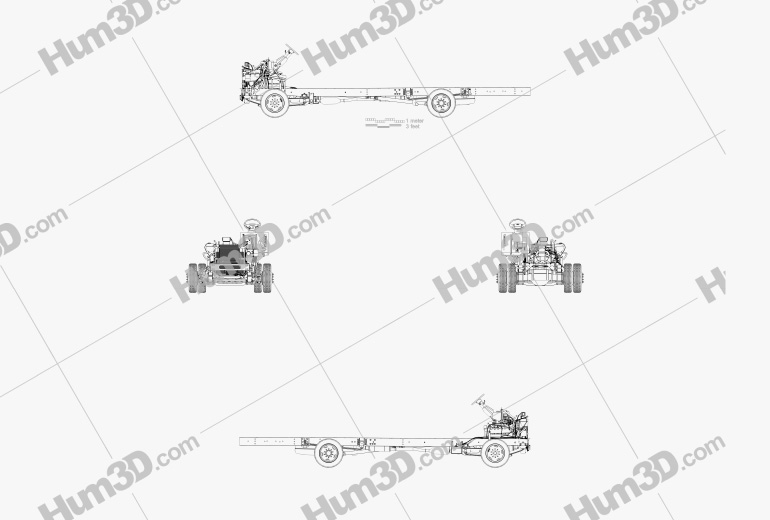 Ford F59 Bus Chassis L2 2018 Blueprint