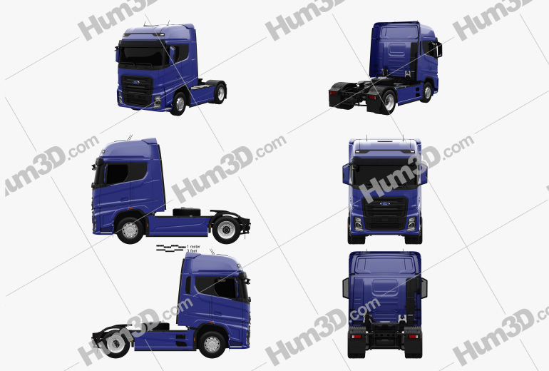 Ford F-Max Tractor Truck 2021 Blueprint Template