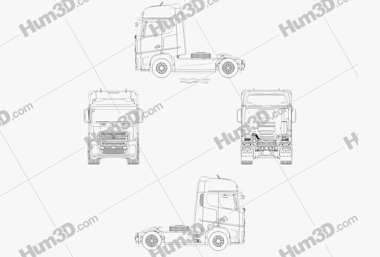 Ford F-Max Tractor Truck 2021 Blueprint