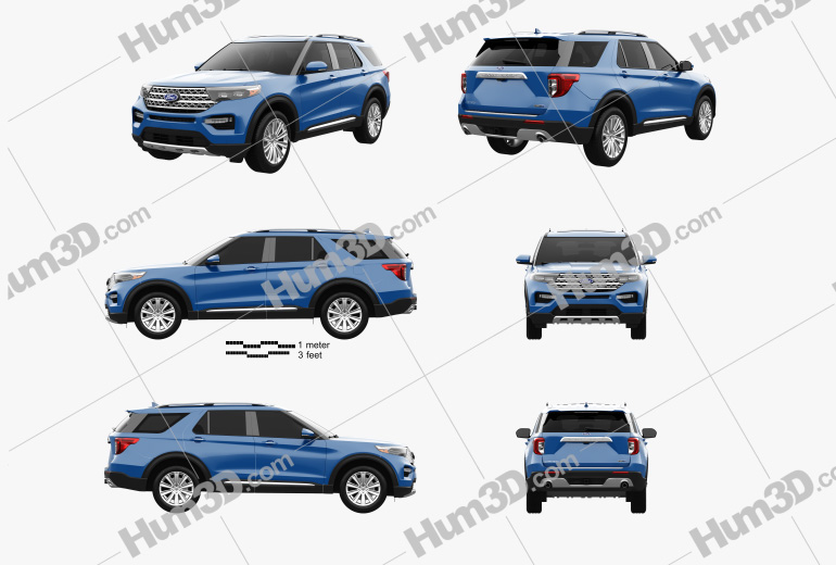 Ford Explorer Limited hybrid 2022 Blueprint Template