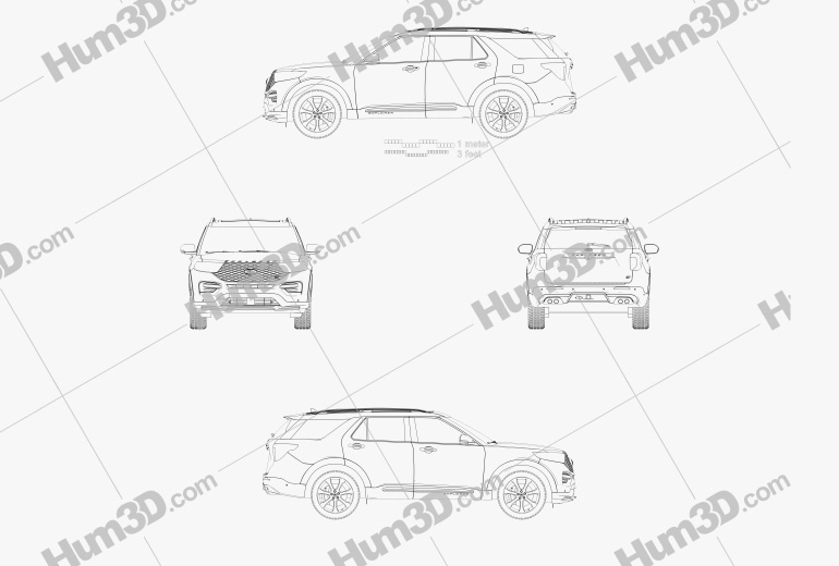 Ford Explorer ST 2020 設計図