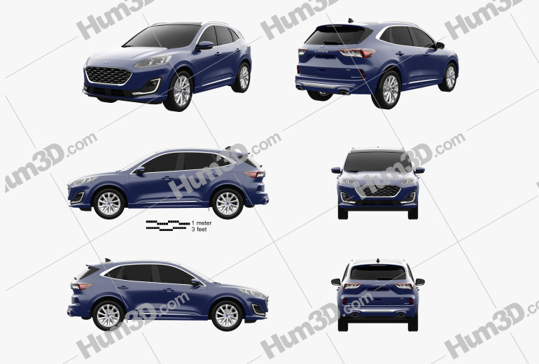 Ford Kuga hybrid Vignale 2022 Blueprint Template