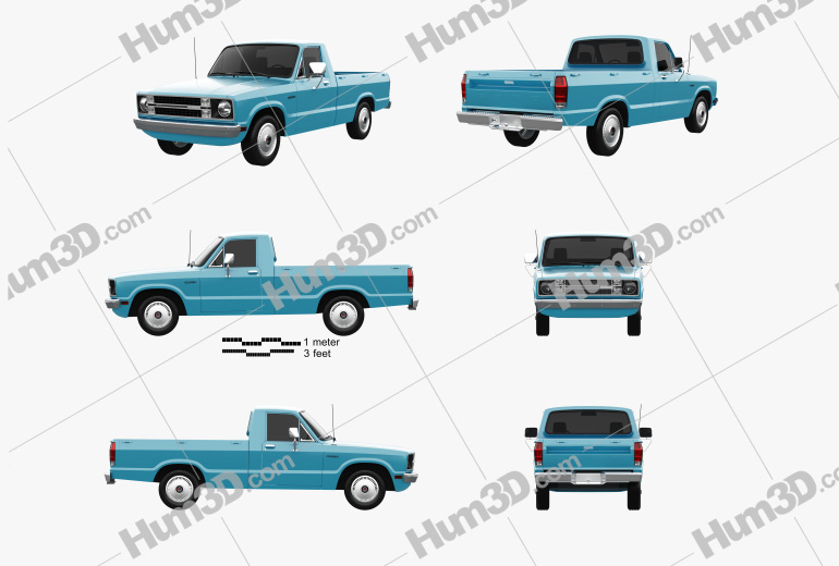 Ford Courier 1977 Blueprint Template