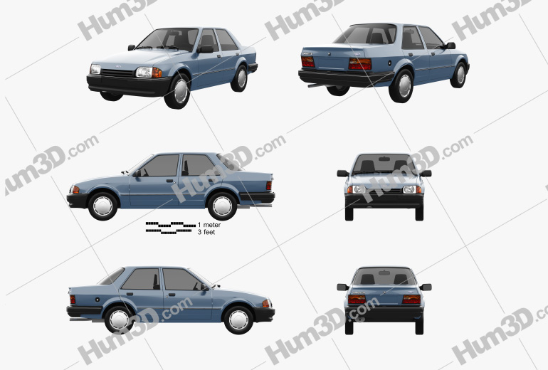 Ford Orion 1986 Blueprint Template