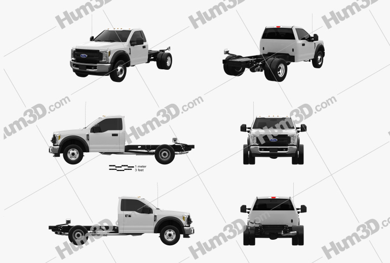 Ford F-550 Super Duty Regular Cab Chassis 2022 Blueprint Template