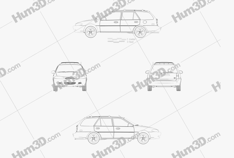 Ford Escort wagon 2003 Blueprint