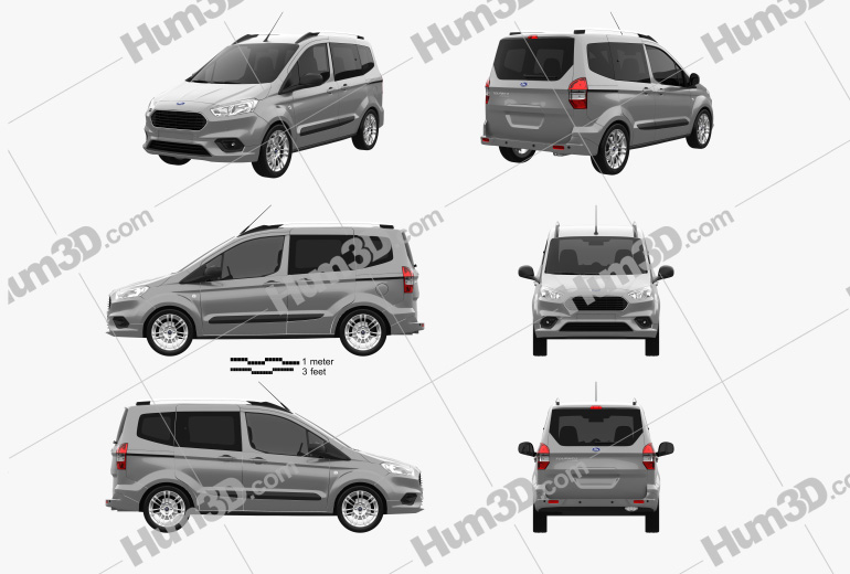 Ford Tourneo Courier 2022 Blueprint Template