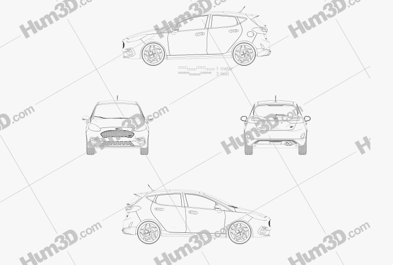 Ford Fiesta 5 puertas ST 2022 Blueprint