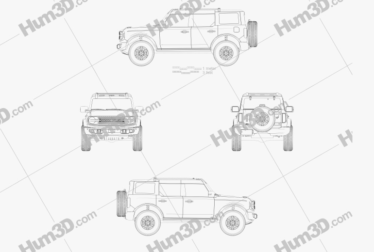 Ford Bronco Badlands Preproduction 4 porte 2022 Blueprint