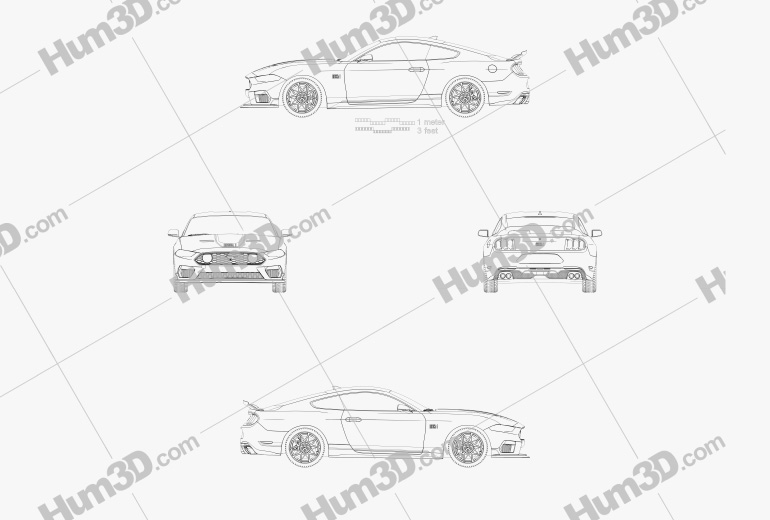 Ford Mustang Mach 1 Handling Package 2022 ブループリント