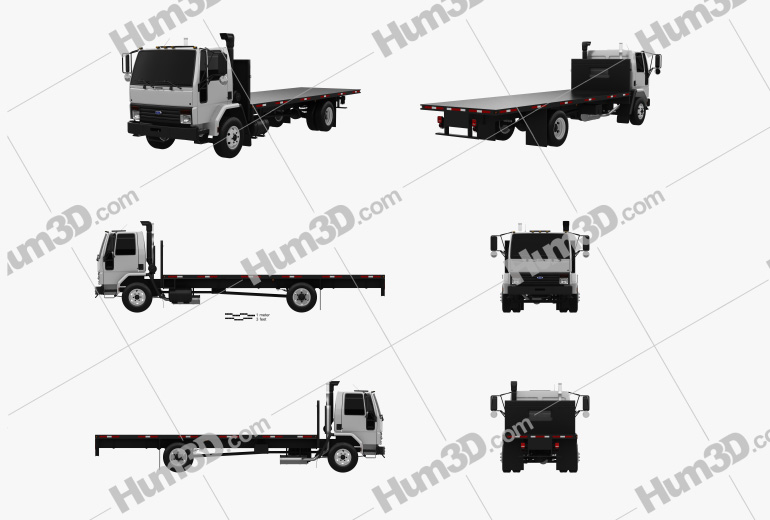 Ford CF8000 Flatbed Truck 1997 Blueprint Template