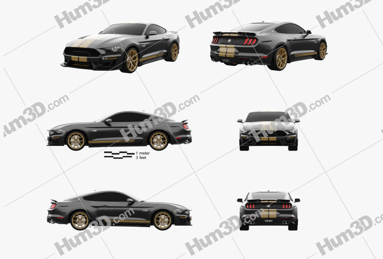 Ford Mustang Shelby GT-H coupe 2022 Blueprint Template