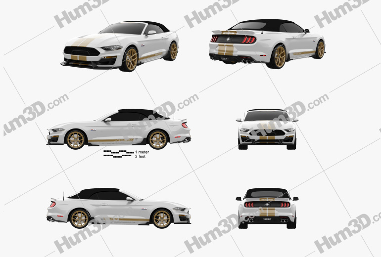 Ford Mustang Shelby GT-H convertible 2022 Blueprint Template