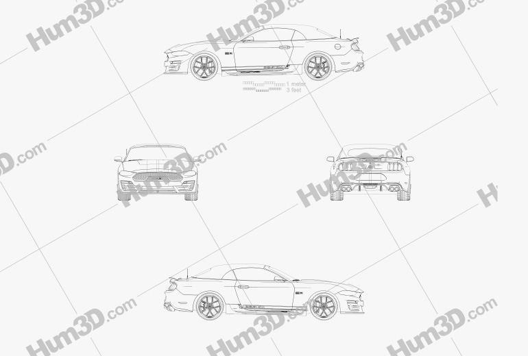 Ford Mustang Shelby GT-H Кабріолет 2022 Креслення