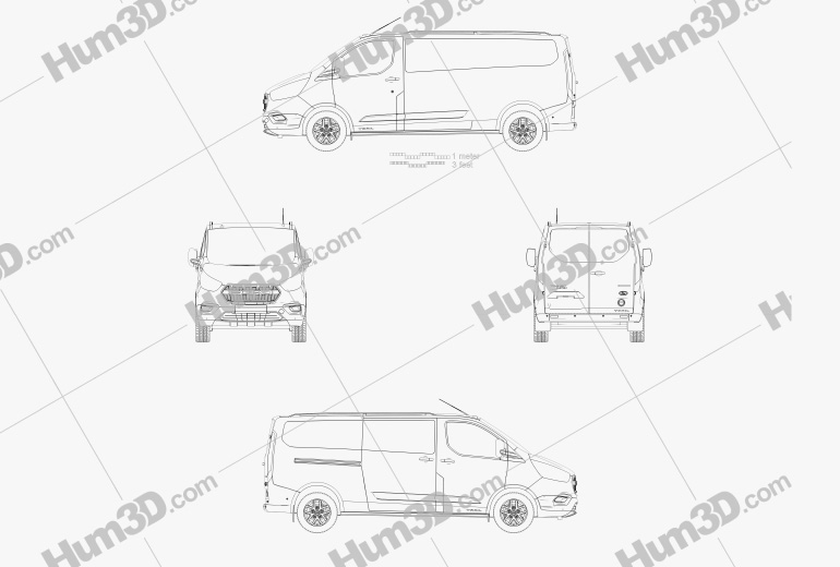 Ford Transit Custom Fourgon L2H1 Trail 2022 Blueprint