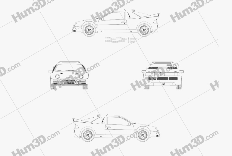 Ford RS200 1984 ブループリント