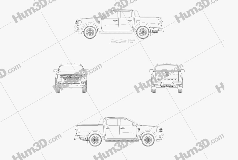 Ford Ranger Double Cab Wildtrak 2022 Blueprint