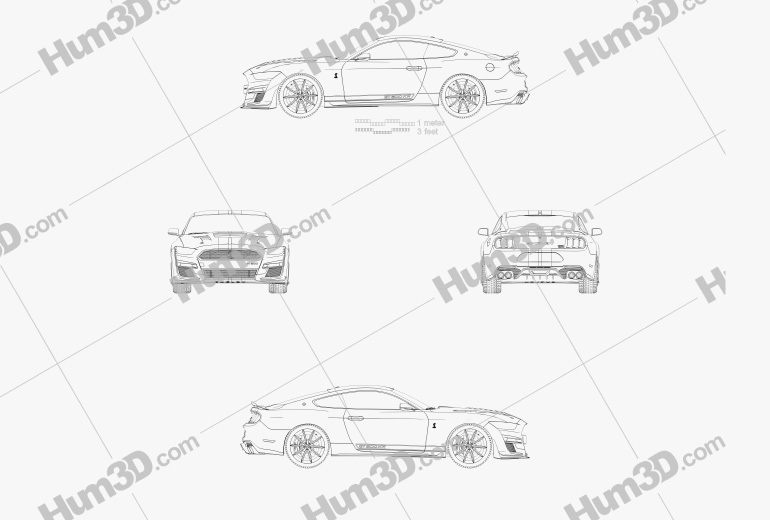 Ford Mustang Shelby GT500 KR coupe 2020 Blueprint