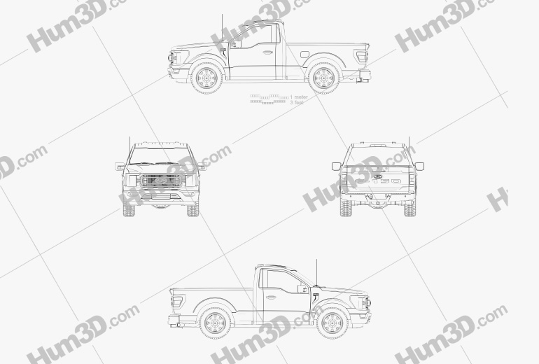 Ford F-150 Regular Cab 6.5 ft Letto XL 2022 Blueprint