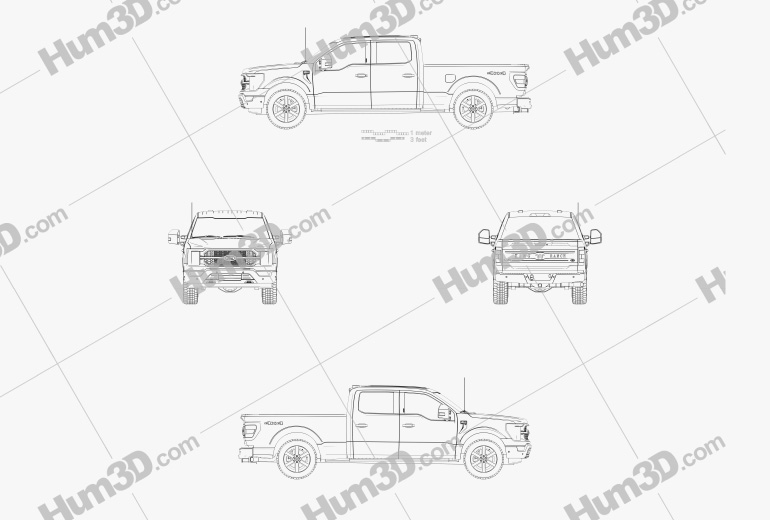 Ford F-150 Super Crew Cab 6.5 ft Letto King Ranch 2022 Blueprint
