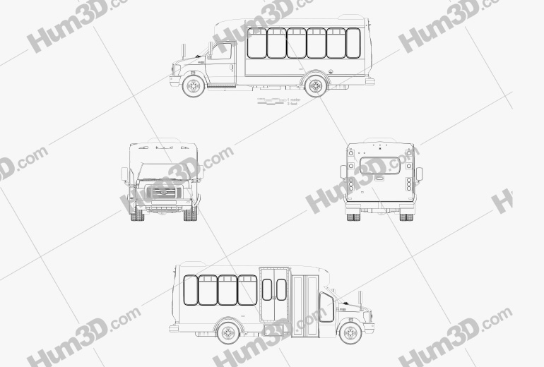 Ford E-450 Shuttle Bus 2018 Креслення