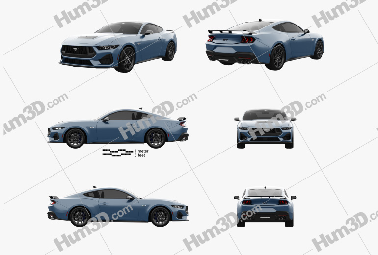Ford Mustang GT US-spec coupe 2024 Blueprint Template