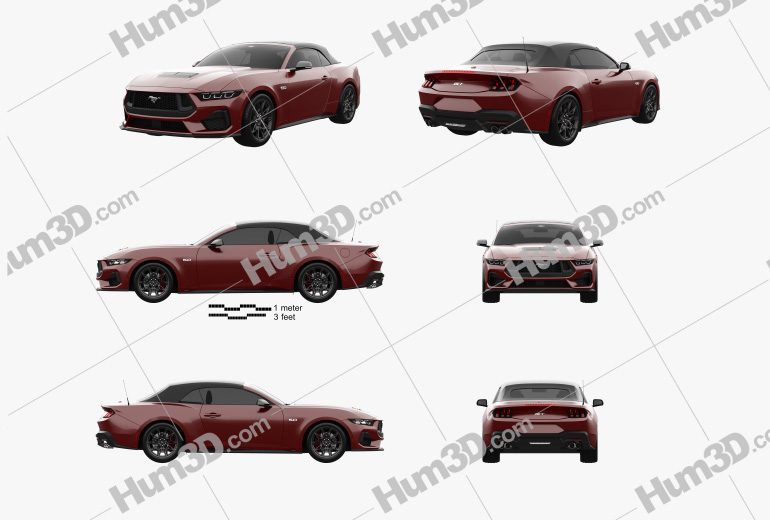 Ford Mustang GT US-spec convertible 2024 Blueprint Template